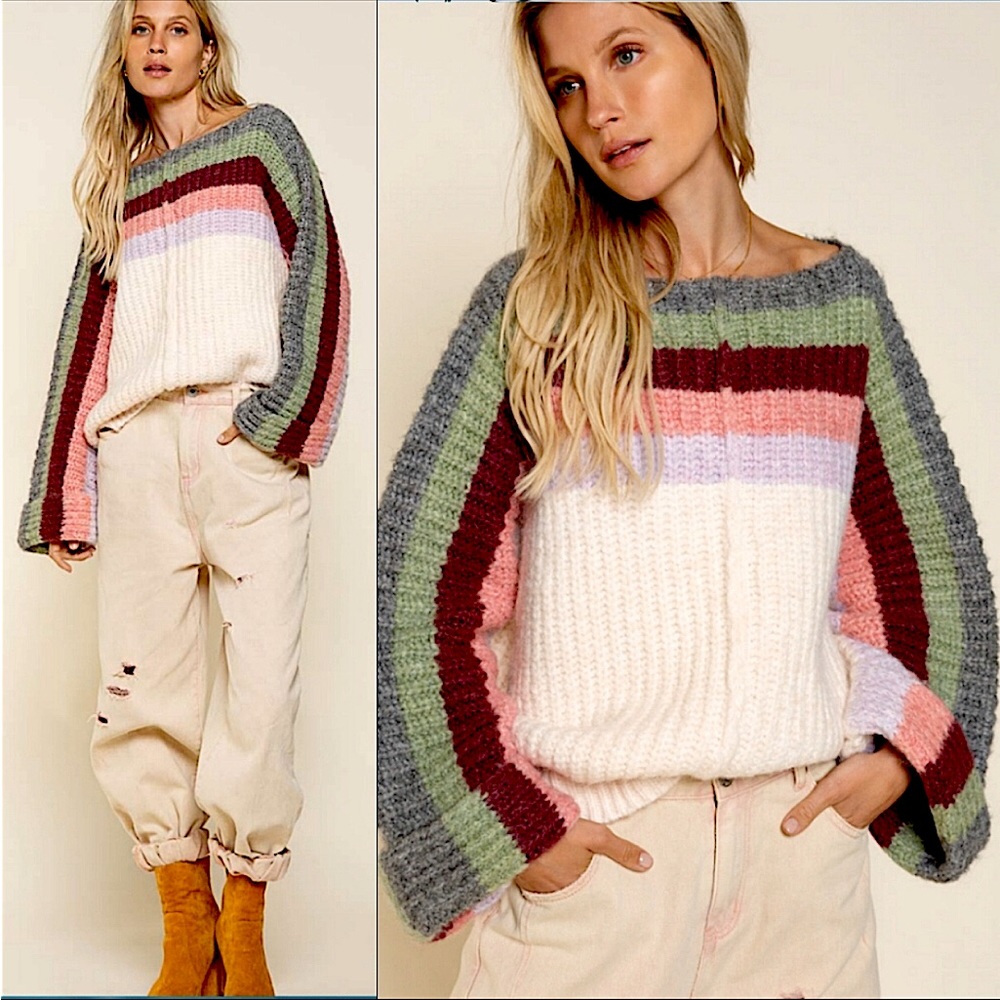 POL Chunky Knit Wide Sleeve Sweater - Picture 3 of 6